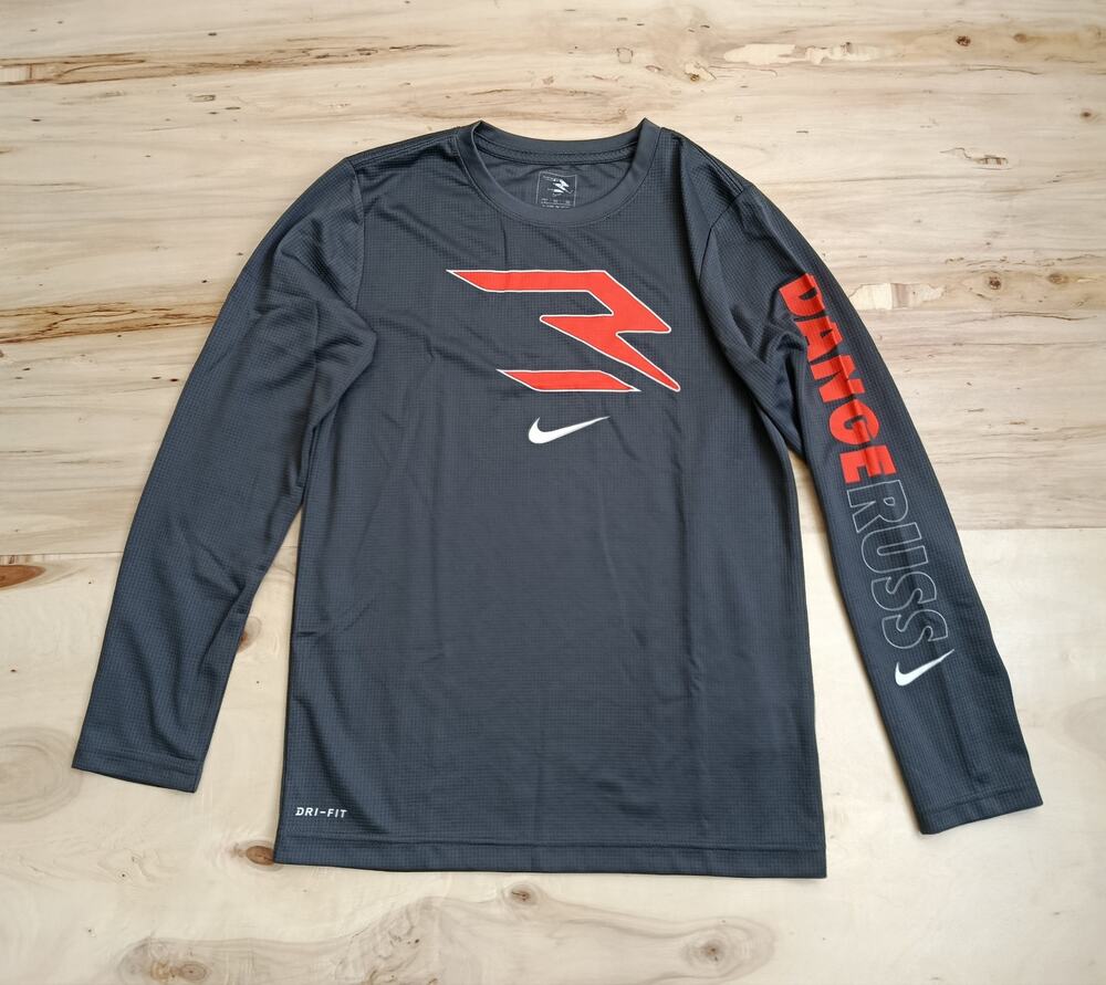 Nike 3BRAND By RUSSEL Wilson Dangeruss Black Red Long Sleeve Size 13-14 Y